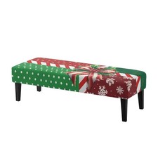 Christmas Bench Covers Stretch Red Green Dining Bench Covers Soft Seat Cushio...