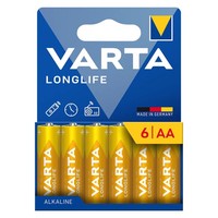Varta Longlife AA LR6 1,5V Alkaline Batterien 6Er Pack