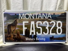 WOLVES BELONG  BEAR CREEK COUNCIL  MONTANA LICENSE PLATE