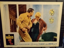 Lobby Card 1958 NAKED AND THE DEAD unhinged soldier Aldo Ray slap B Nichols