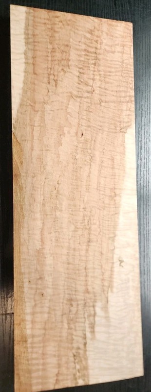 Quilted Maple  #1159 L.22⅛" x W. 7⅝" x T. 1⅛" 