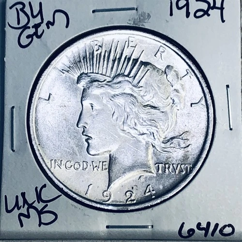 1924 P BU GEM PEACE SILVER DOLLAR UNC MS+++ U.S. MINT RARE COIN 6410
