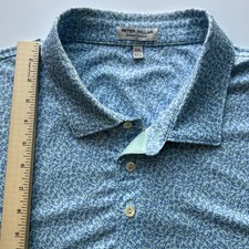 Peter Millar Summer Comfort Polo Men's 2XL Blue Salamander Lizard Graphic AOP