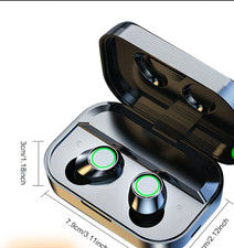 Portable True Wireless Earbuds YD03, Digital Display Charging Case, Black - NEW