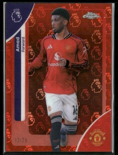 2025-26 Topps Chrome Logofractor EPL #136 Amad Orange #/25 Manchester United