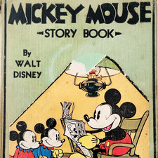 1930s Mickey Mouse Story Book Walt Disney Illustrated Antique HC Book E44