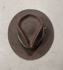 Teressa Foglia Brown Solid Fedora Hat Green Band Unisex Adults Size M — photo 3