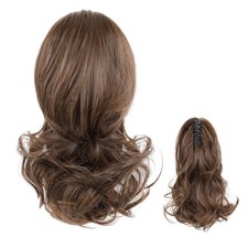 Zavide 14" Dark Brown Synthetic Claw Clip Ponytail Hair Extension Add Volume