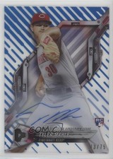 2018 Topps High Tek Pattern 1 Waves/Diagonals Blue 13/75 Tyler Mahle Auto 6u5