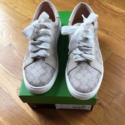 kate spade new york Erin Spade FLWR Spade Flower Sneakers Beige White size 7 