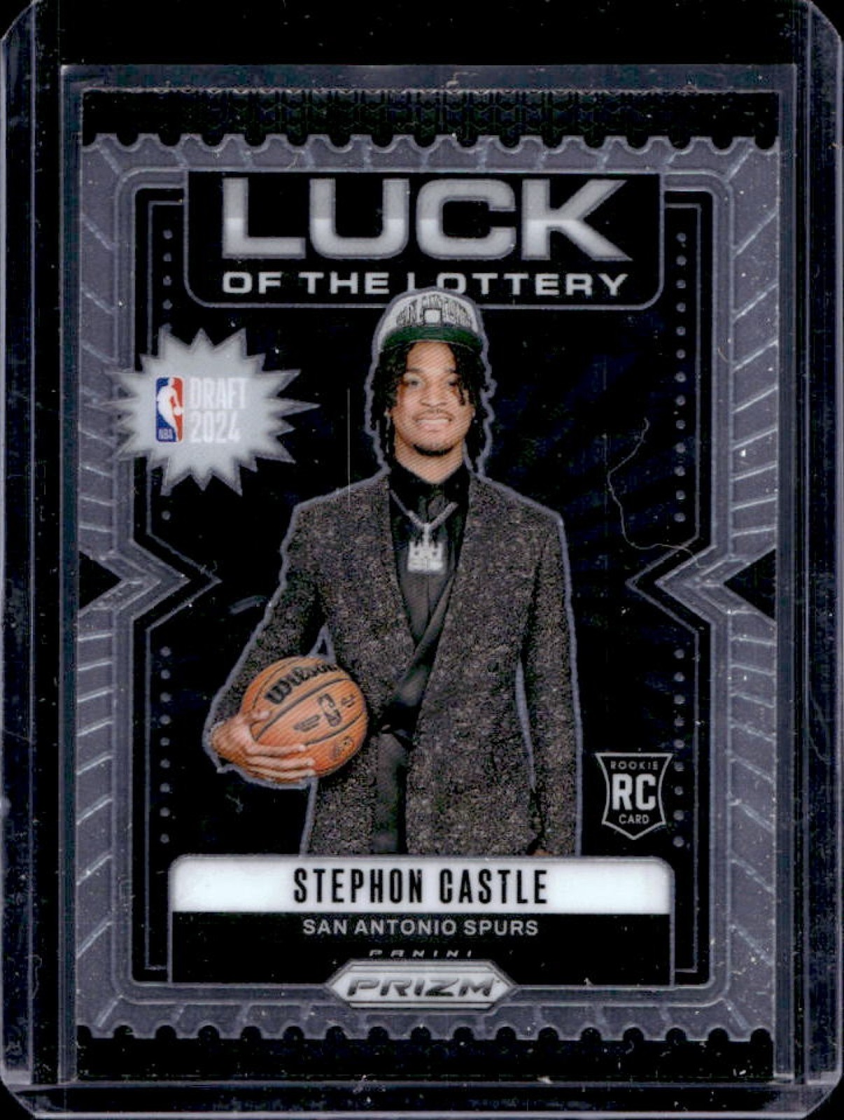 2024-25 Prizm Stephon Castle Luck of the Lottery RC Rookie #12 Spurs