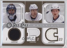 2008 O-Pee-Chee Triple Materials Roberto Luongo Mattias Ohlund #3M-LOE HOF 2d8