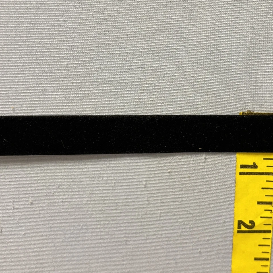 Velvet Ribbon Stiff Back Synthetic Low Pile Upholstery 5/8" Black 8yds - Image 2 of 2