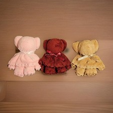 3 Bear Shaped Washcloth Face Towel Sets With Gift Bag