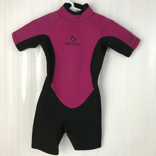 TRIBORD Decathlon Oxylane Wet Suit Shorty Children's Size 4 Pink Black Wetsuit eBay