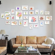 US 26PCS White Photo Frame Family Home Picture Frame Album Wall Mounted