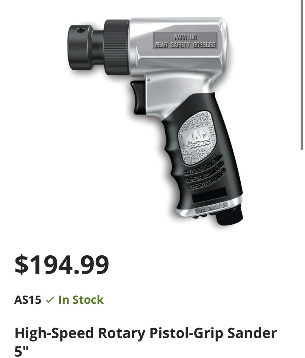 New Mac Tools High-Speed Rotary Pistol-Grip Sander 5