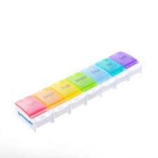 Maxpert Weekly Pill Organizer Case Push Button 7 Day Pill Box Organizer