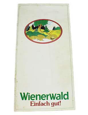 Vintage Menu WIENERWALD RESTAURANT Vienna Railraod Station 11.5'' x 5'' c1984