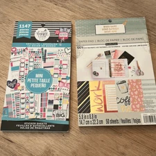 New 2 pcs the happy planner and boss babe sticker sheets and planner paper card