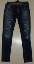 EXCELLENT WOMENS AMERICAN EAGLE DARK WASH DISTRESSED JEGGING SIZE 4