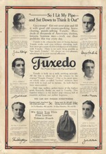 Willie Hoppe James J Corbett Douglas Fairbanks &c for Tuxedo Tobacco ad 1914