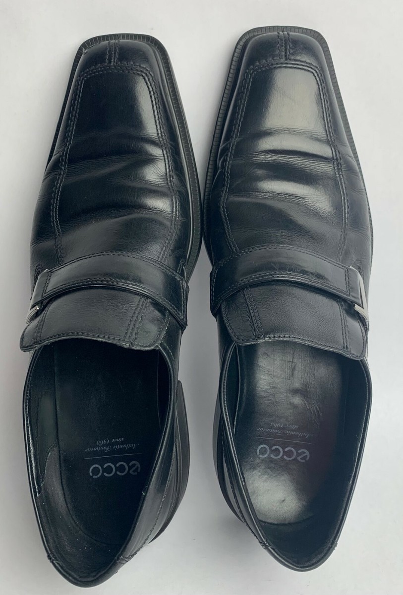Ecco Mens Black Slip On Loafer Bike Toe Dress Shoes sz 46 12  display picture 3