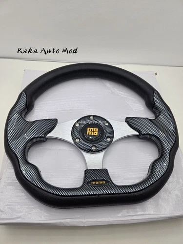 MOMO Eagle Street Sport Steering Wheel 320mm 12.5in Carbon Fiber Look - Picture 3 of 9