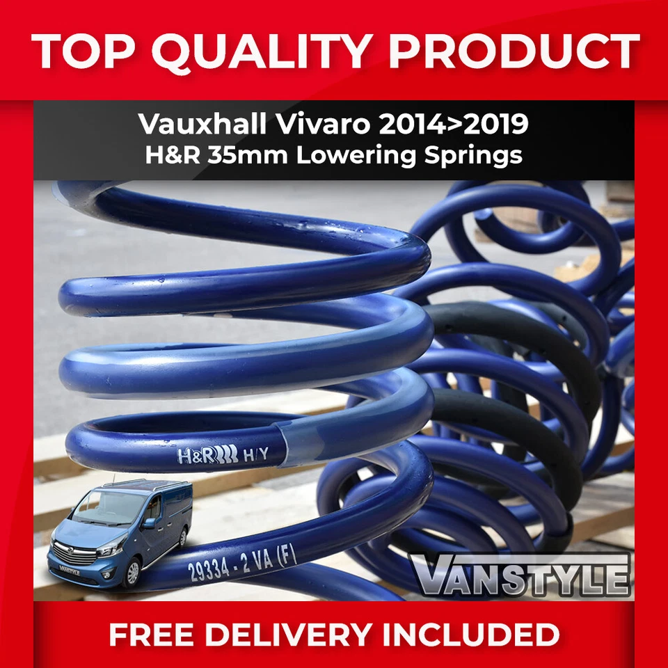 FITS VAUXHALL VIVARO 14>19 GENUINE H&R 35MM SPORT LOWERING SUSPENSION SPRING X4
