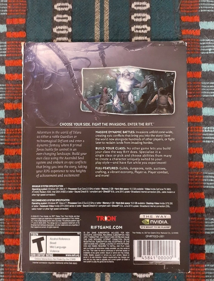 Rift (PC Game) 2011 Trion Games Brand New Sealed Mint Condition  - Image 2 of 2