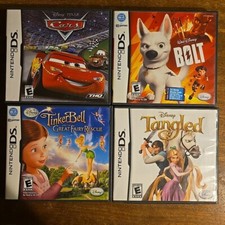 4 Disney Nintendo DS Cases Manuals - No games - Tangled, Cars, TinkerBell