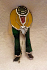 Stained Glass 3D Golfer Hanging Suncatcher 7.5" tall