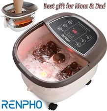 RENPHO Foot Spa Bath Massager Heat Soaker Massage Bubble Roller Deep Soak Gift