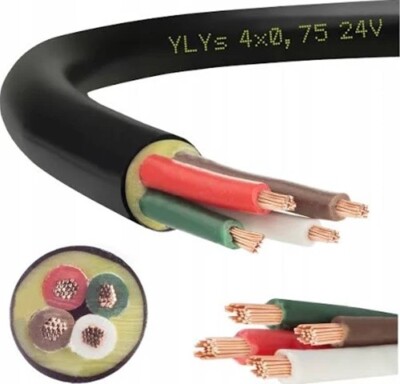 Kabel Leitung Fahrzeugleitung Anhänger YLYs 4 x 0,75 mm² 24V 5, 10, 15, 20 Meter