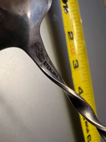 SMC Sterling Silber gedrehter Griff durchbohrt Schale langer Griff Olivenlöffel - Bild 11 von 11