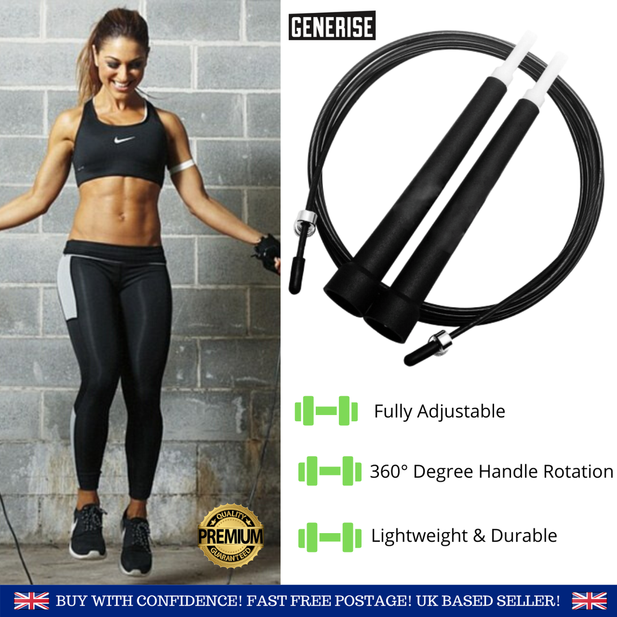 SKIPPING ROPE Adult Jump Rope Fitness, Gym, Boxing, Crossfit Home