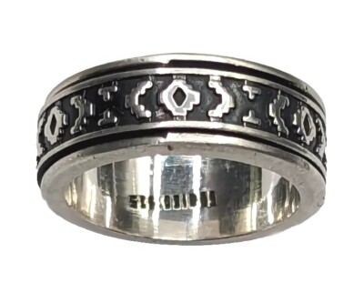 Sterling Silber Umarmungen Küsse Webdesign Spin Spinner zappeln Bandring Größe 7,75