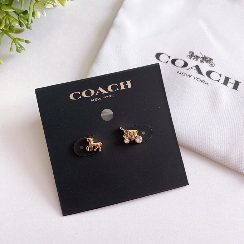 ★ COACH ★ 90715 Demi-Fine Horse And Carriage Stud Earrings ❤︎ COACH ❤︎ 90715 Demi-Fine Horse And Carriage Stud