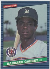 1986 Leaf Donruss - BARBARO GARBEY - #349 - Detroit Tigers BOX FRESH