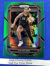 2023 #25 A'Ja Wilson WNBA Panini Prizm Basketball Green Prizm Aces