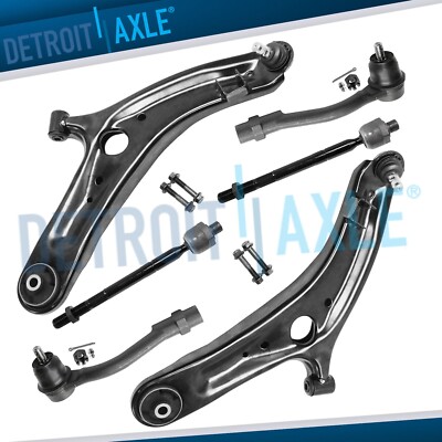 Front Lower Control Arms Ball Joints Inner Outer Tie Rods for 2012 2013 Kia Soul