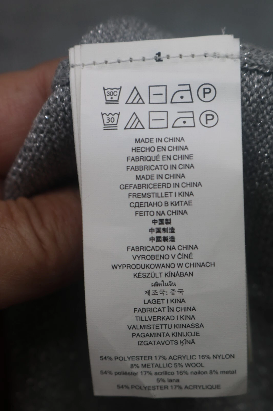 Abito maglione Michael Kors manica lunga a campana argento scintillante L evento sera