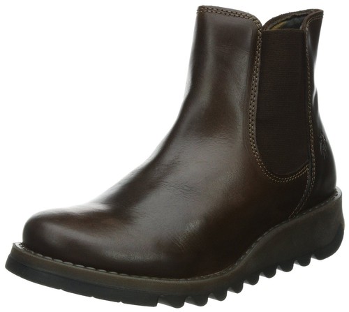 Fly London Salv Dark Brown Leather Womens Ankle Boots, 7 UK