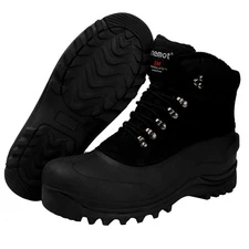 Men's Black Waterproof Winter Snow Boots Warm Outdoor Boots for Cold Weather