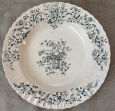 ancien Plat Rond Creux faience de longchamp modèle rubans