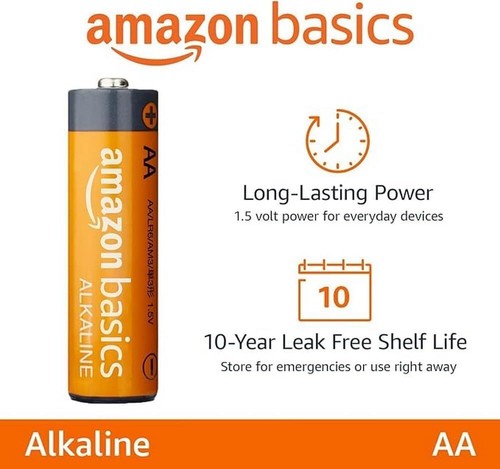Amazon Basics 48-Pack AA Alkaline High-Performance Batteries, 1.5 Volt, 10-Year - Picture 2 of 7