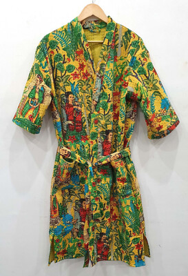 Farida Kahlo Long Kantha Steppjacke Winter Wear Indian Style Steppjacke