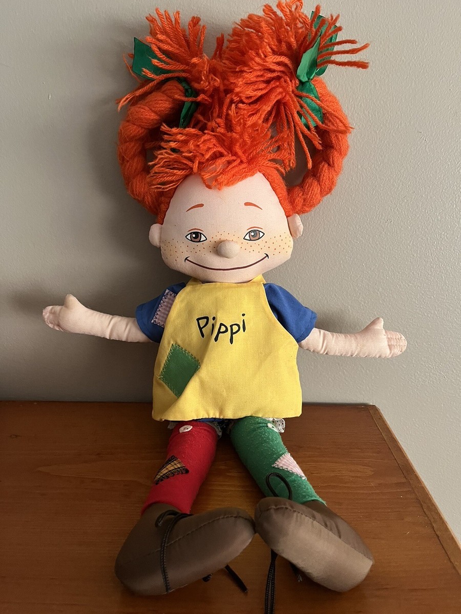 Pippi Longstocking Vintage 13 inch Plush Doll Astrid Lindgren