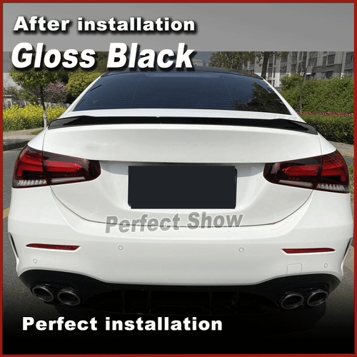 Glanz Schwarz Heckspoiler Spoiler Lippe Heckansatz für Benz W177 A200 A250 A35 - Picture 2 of 11