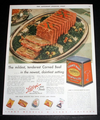 1931 OLD MAGAZINE PRINT AD, LIBBY, McNEILL & LIBBY, CORNED BEEF, MILD & TENDER! - 第 1/1 張圖片